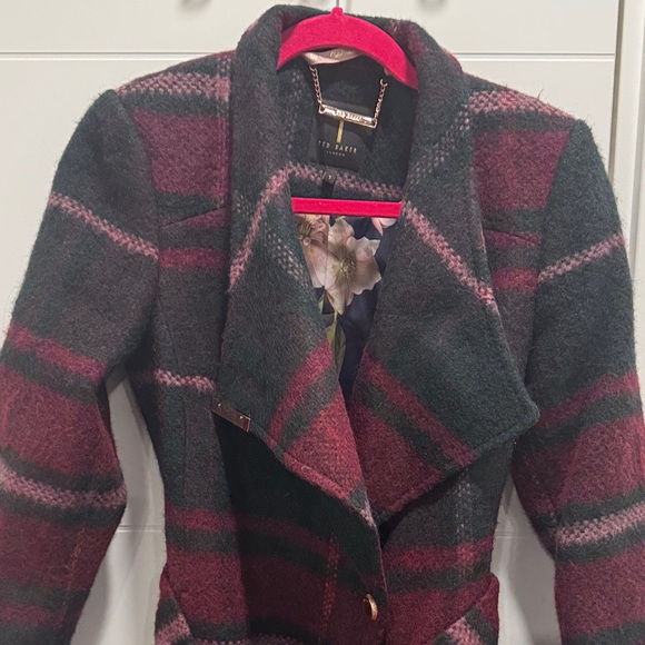 Ted Baker Fredye plaid Belted coat - Picture 4 of 12